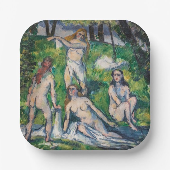 Plato De Papel Paul Cezanne - Cuatro Bathers (Anverso)