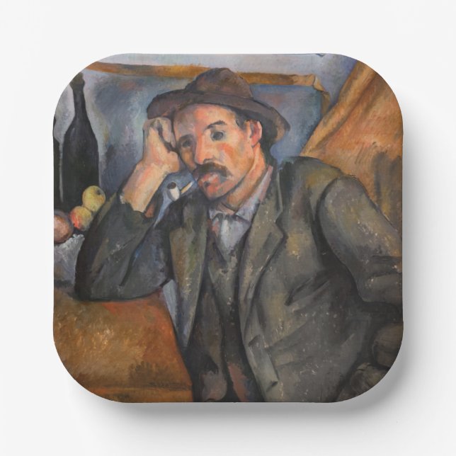 Plato De Papel Paul Cezanne - Fumador (Anverso)