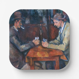 Plato De Papel Paul Cezanne - Los jugadores de cartas