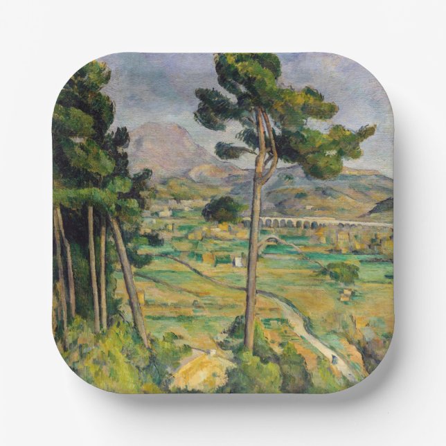 Plato De Papel Paul Cezanne - Mont Sainte-Victoire y Viaducto (Anverso)