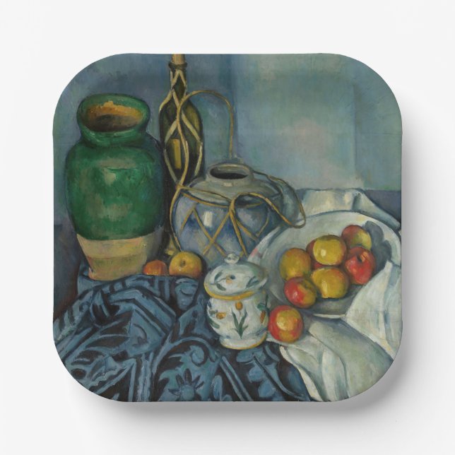 Plato De Papel Paul Cezanne - Todavía la vida con manzanas (Anverso)