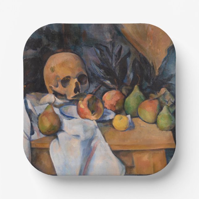Plato De Papel Paul Cezanne - Todavía la vida con Skull (Anverso)