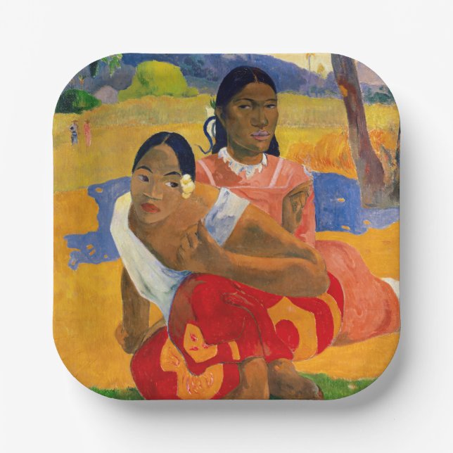 Plato De Papel Paul Gauguin - ¿Cuándo Te Casarás? (Anverso)