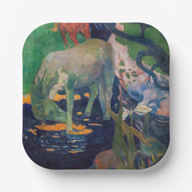 Plato De Papel Paul Gauguin - El caballo blanco (Anverso)