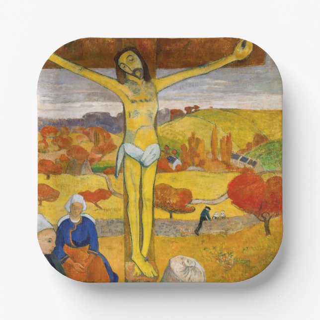 Plato De Papel Paul Gauguin - El Cristo amarillo (Anverso)