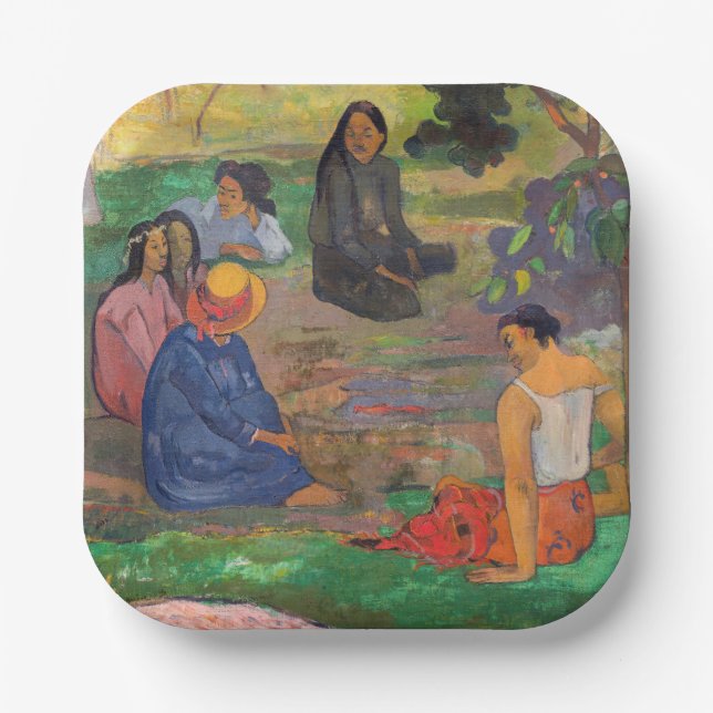 Plato De Papel Paul Gauguin - La conversación / Les Parau Parau (Anverso)