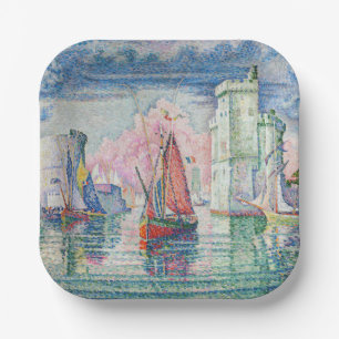 Plato De Papel Paul Signac - Entrada al puerto de La Rochelle