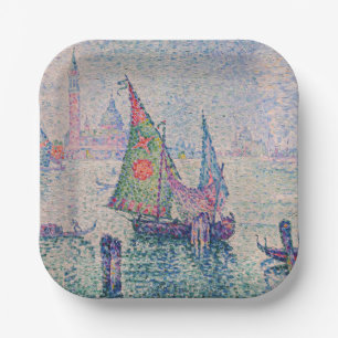 Plato De Papel Paul Signac - La vela verde