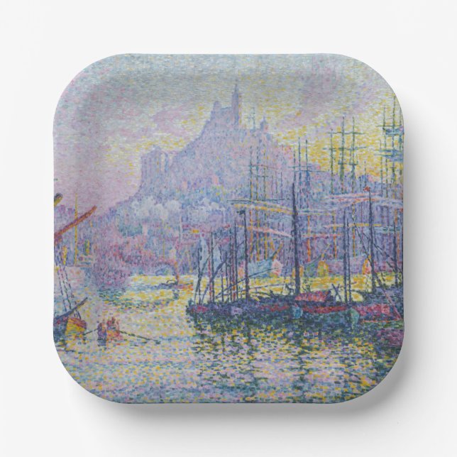 Plato De Papel Paul Signac - Notre-Dame-de-la-Garde, Marsella (Anverso)