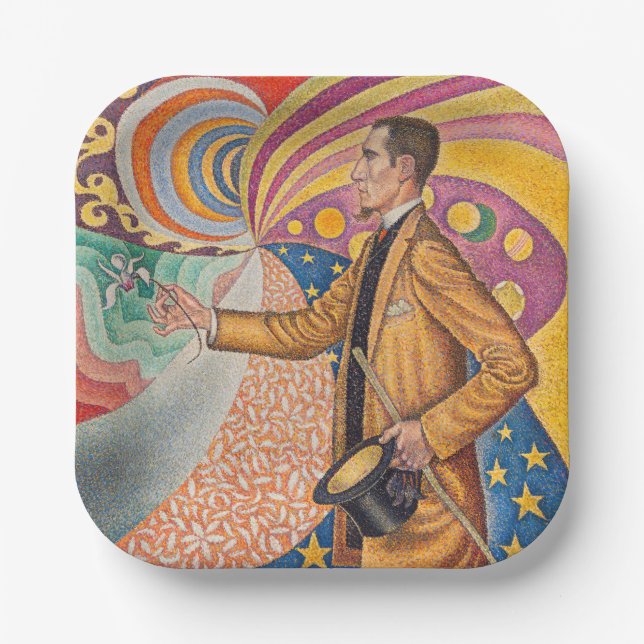 Plato De Papel Paul Signac - Retrato de M Felix Feneon, Opus 217 (Anverso)