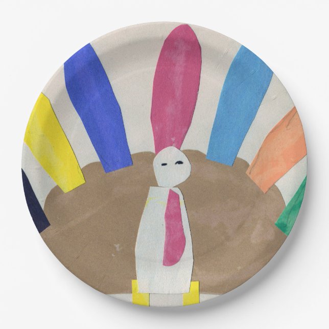 Plato De Papel Pavo de Acción de Gracias (Anverso)