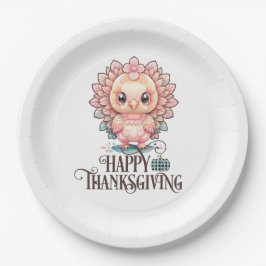 Plato De Papel Pavo de Acción de Gracias Lindo