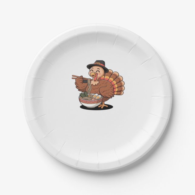 Plato De Papel pavo de agradecimiento come ramen camiseta sobredi (Anverso)