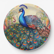 Pavo Real Floral Elegante Bonito