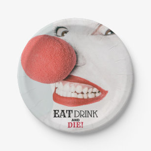 Plato De Papel Payaso asesino, fiesta de Halloween