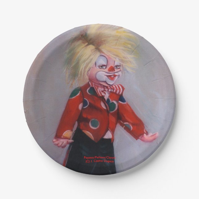 Plato De Papel Payaso/Pallaso/Clown (Anverso)