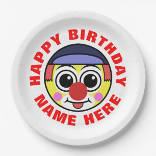 Plato De Papel Payaso personalizado del cumpleaños