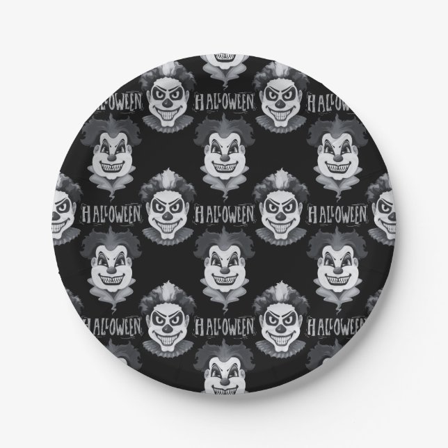 Plato De Papel Payasos espeluznantes asustan la fiesta de Hallowe (Anverso)