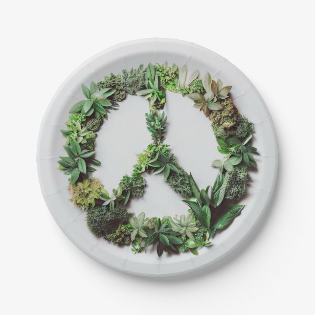 Plato De Papel Paz Verde (Anverso)