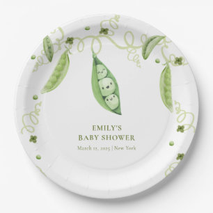 Plato De Papel Pea Dulce Jardín Moderna En Pod Baby Shower