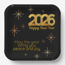 Plato De Papel Peace and Joy 2026 Paper Plate