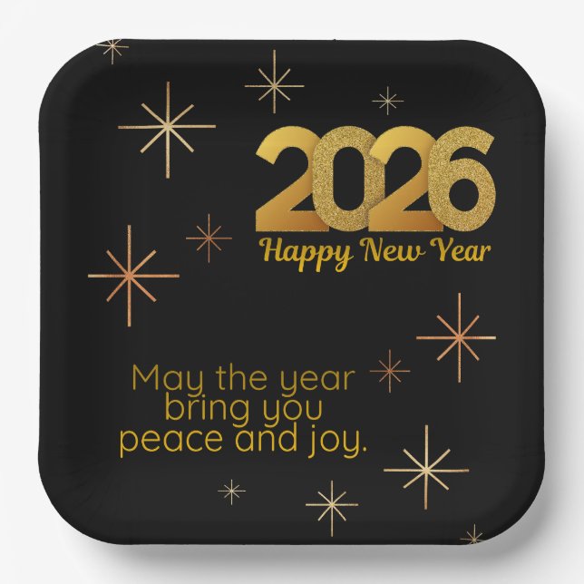 Plato De Papel Peace and Joy 2026 Paper Plate (Anverso)