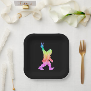 Plato De Papel Peace Love Bigfoot