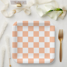 Peach Fuzz Checkered Gingham Pattern