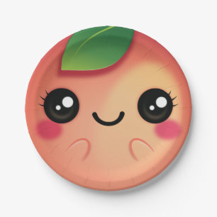 Plato De Papel Peach kawaii