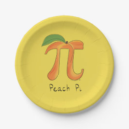 Plato De Papel Peach Pi Cute Math Pi Day Placas de papel Fiesta