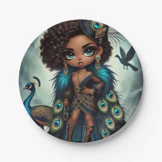 Plato De Papel Peacock de la Coución del Reino Animal