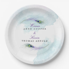 Plato De Papel Peacock Feather