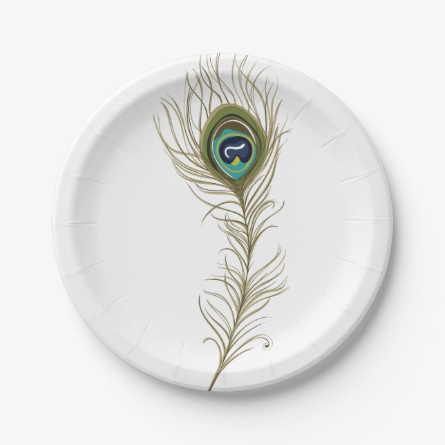 Plato De Papel Peacock Feather (Anverso)