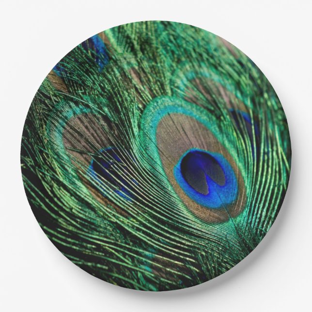 Plato De Papel Peacock Feather Lucky (Anverso)