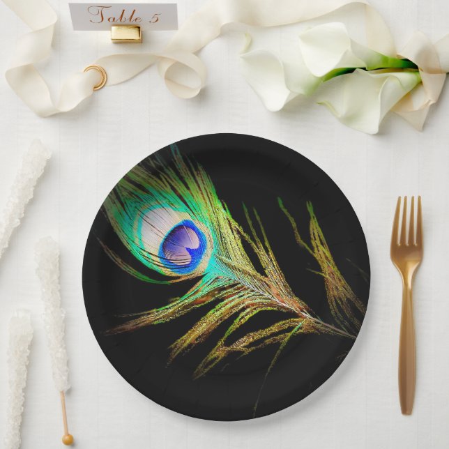 Plato De Papel Peacock moderno (Boda)