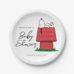 Plato De Papel Peanus Snoopy Dog House   BABY SHOWER