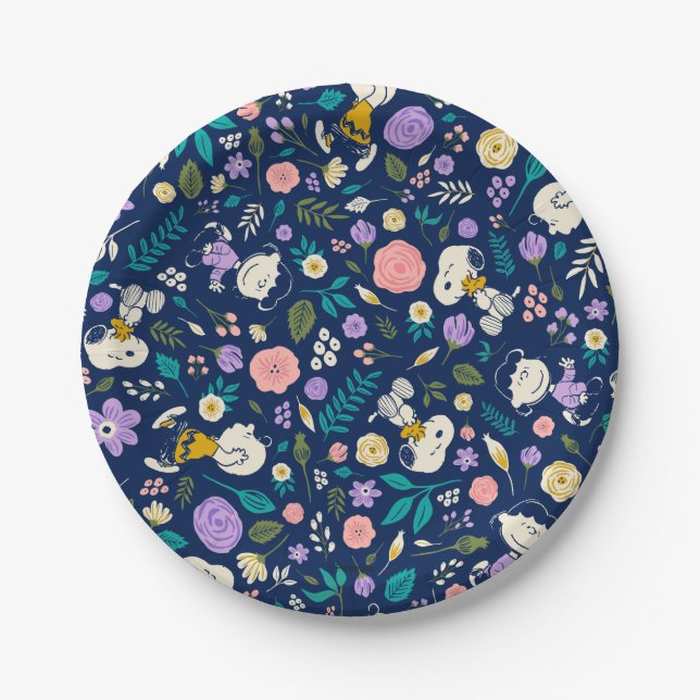 Plato De Papel Peanuts In Bloom Pattern (Anverso)