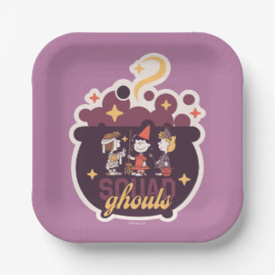 Plato De Papel Peanuts Squad Ghouls Caldero de Halloween