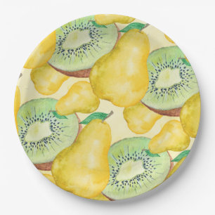 Plato De Papel Pear y Kiwi