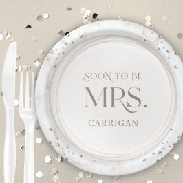 Plato De Papel Pearl Bridal Shower Soon to be Mrs. Modern Minimal