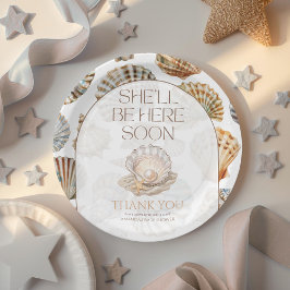 Plato De Papel Pearl Under The Sea You Soon Girl Baby Shower