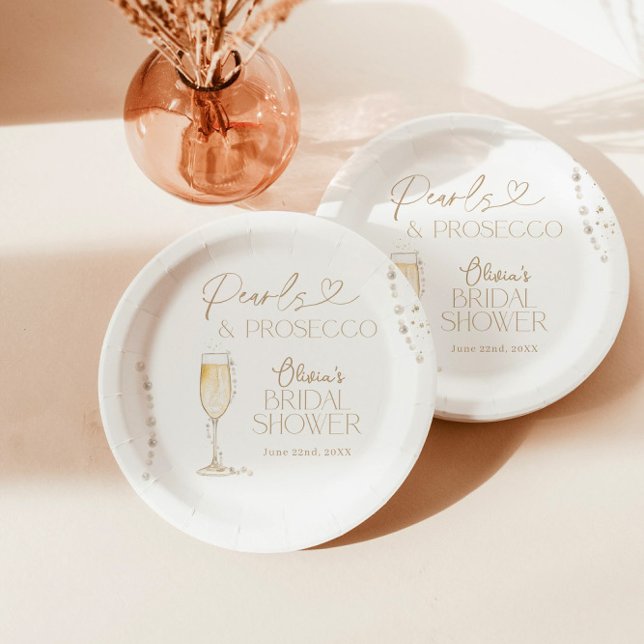 Plato De Papel Pearls & Prosecco Bridal Shower, Brunch nupcial (Subido por el creador)