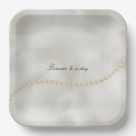 Plato De Papel Pearls White Luxe