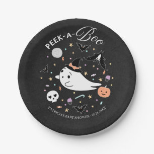 Plato de papel Peek-A-Boo Halloween Girl Baby Show