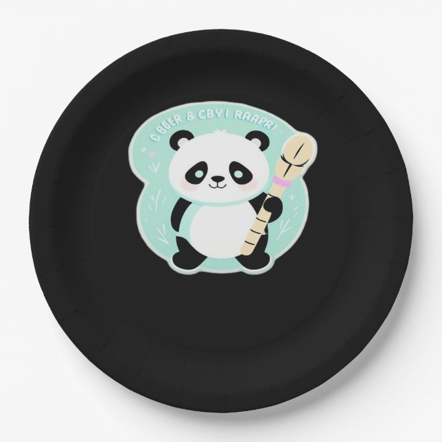 Plato De Papel Peekabo Panda (Anverso)