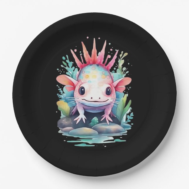 Plato De Papel Peekaboo Axolotl (Anverso)