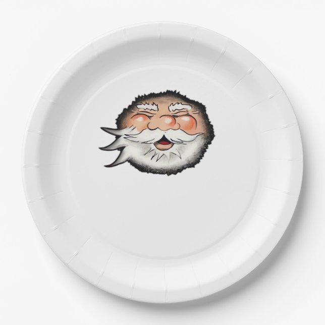 Plato De Papel Peekaboo Santa Classic (Anverso)
