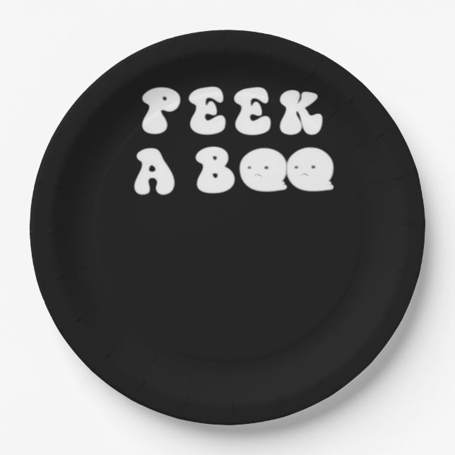 Plato De Papel Peekaboo Spooky Slogan (Anverso)