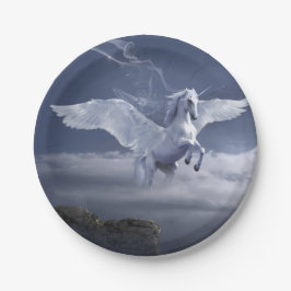Plato De Papel Pegaso en vuelo    