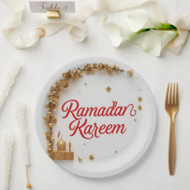 Plato De Papel Pegatina de regalo con tema Ramadan Kareem para ce